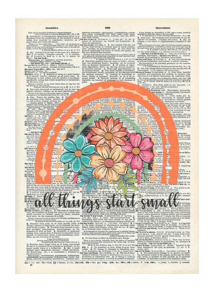 Floral, dreams Vintage Dictionary Prints for wholesale by Crazilyhumbledesigns