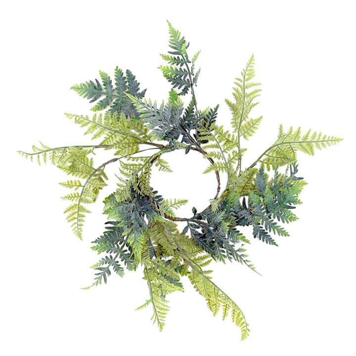 Artificial Mixed Fern Candle Ring - 4.25" inner for wholesale by Will's Company