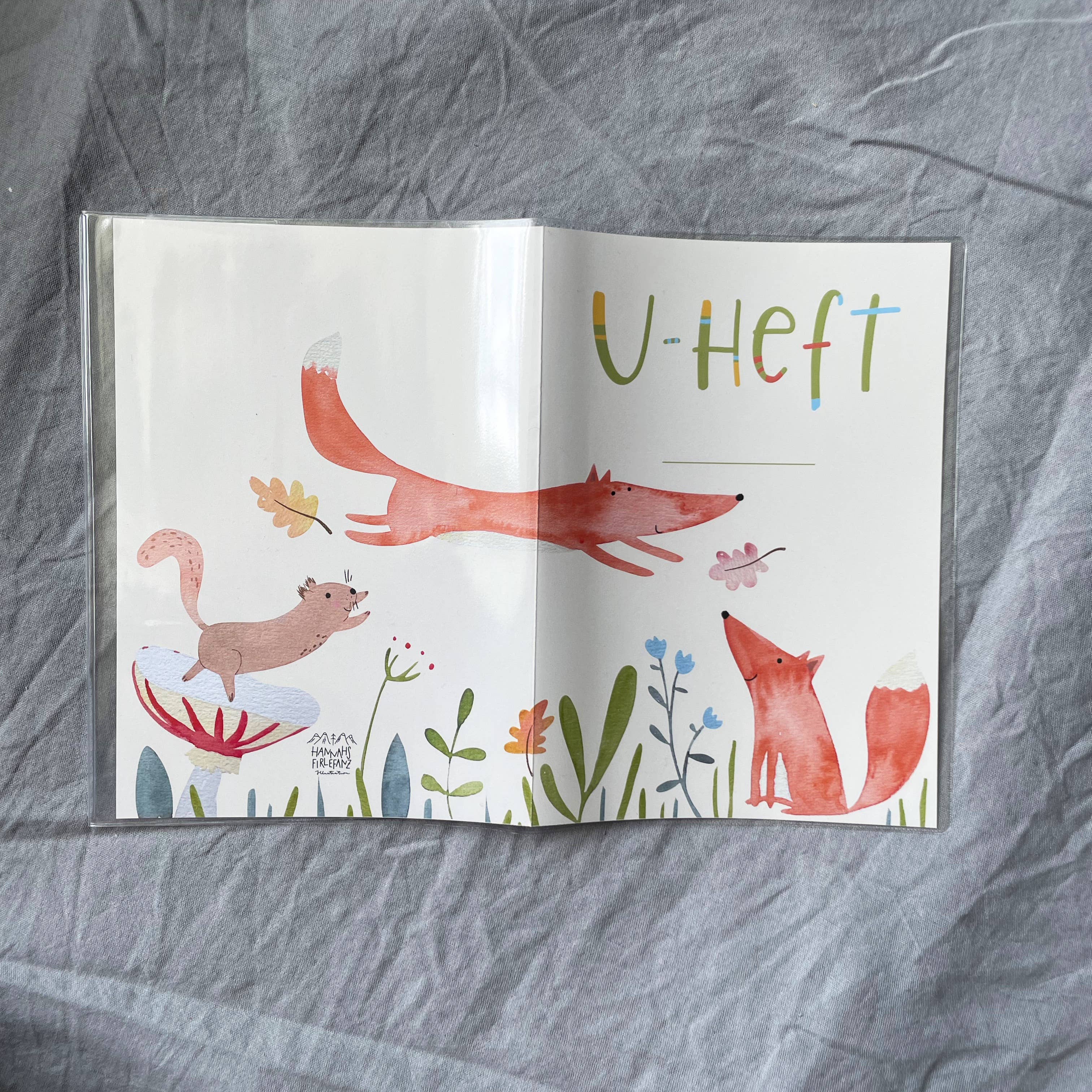 Hannahs Firlefanz – Engroshandel Mindebog - Børn og baby – U-Heft cover med ræv, gave til nyfødt4