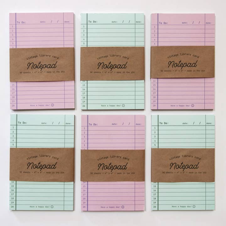 Elevation Goods - Wholesale Notepad - Library Card Notepads