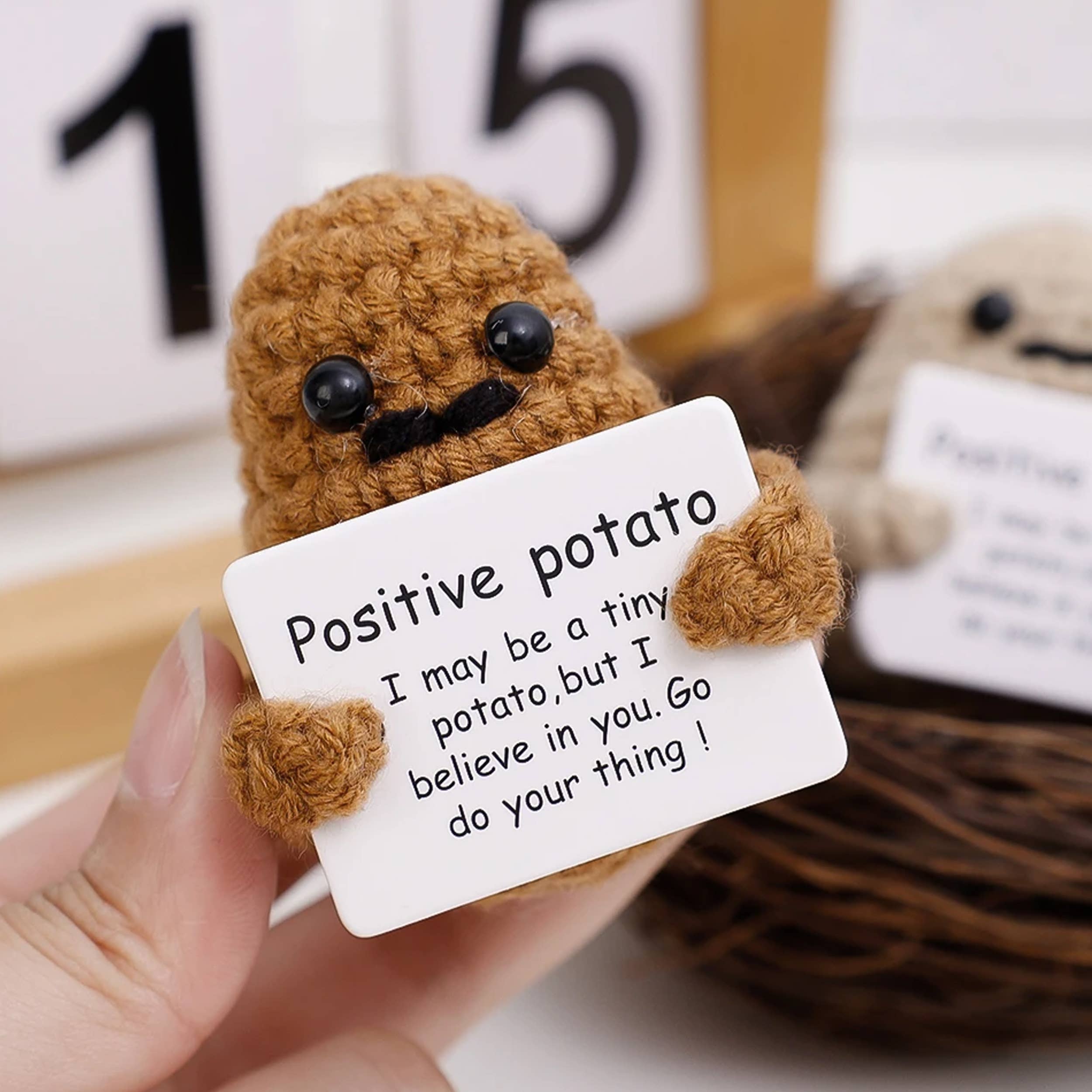 Buddha Ayurveda – Objeto de mesa decorativo por atacado – Mini Batata de Crochê com Cartão para Decoração - Sortida5