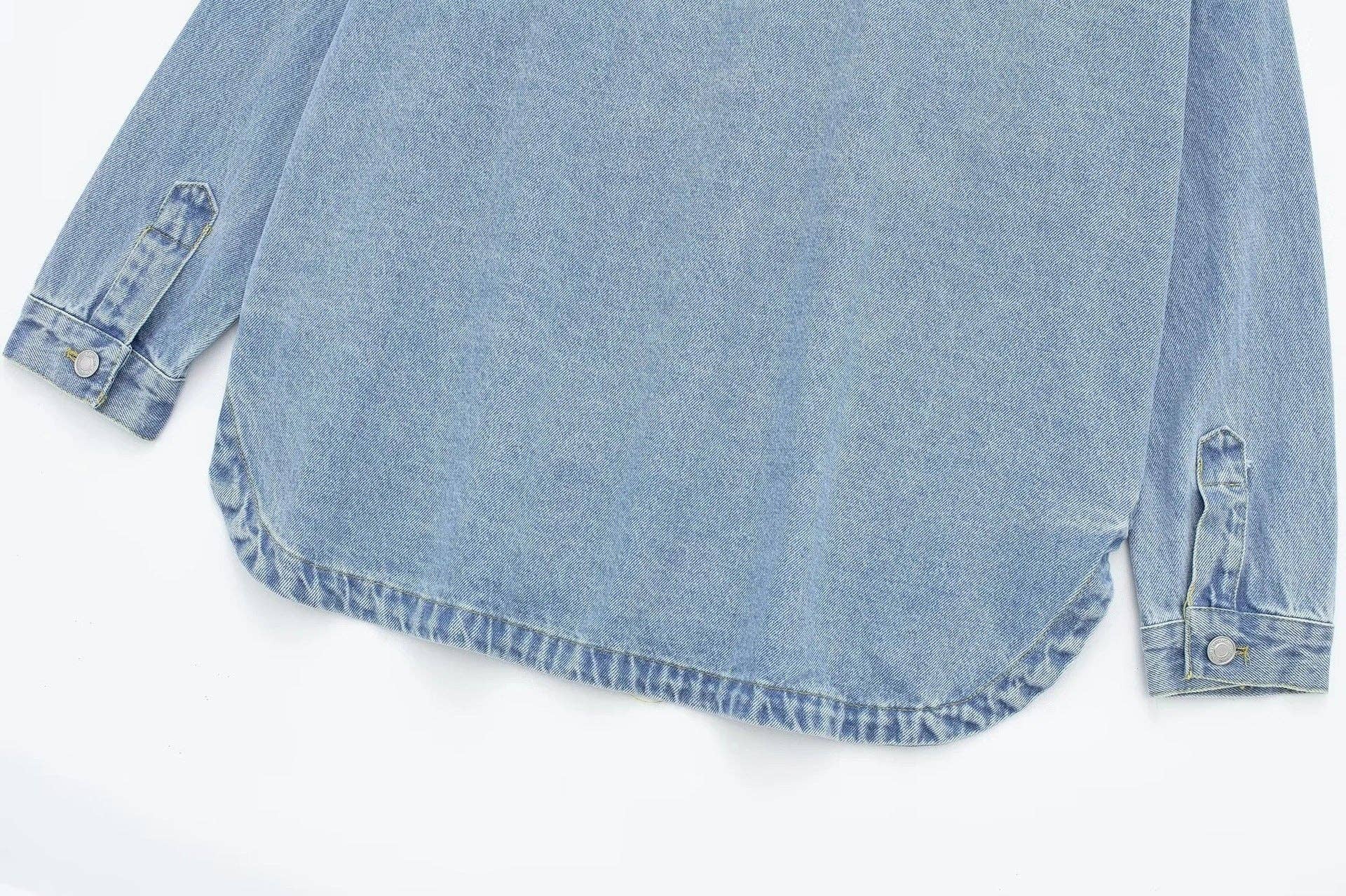 As Shown European Summer Denim Shirt Jacket  Chic  Cool for wholesale on Faire10