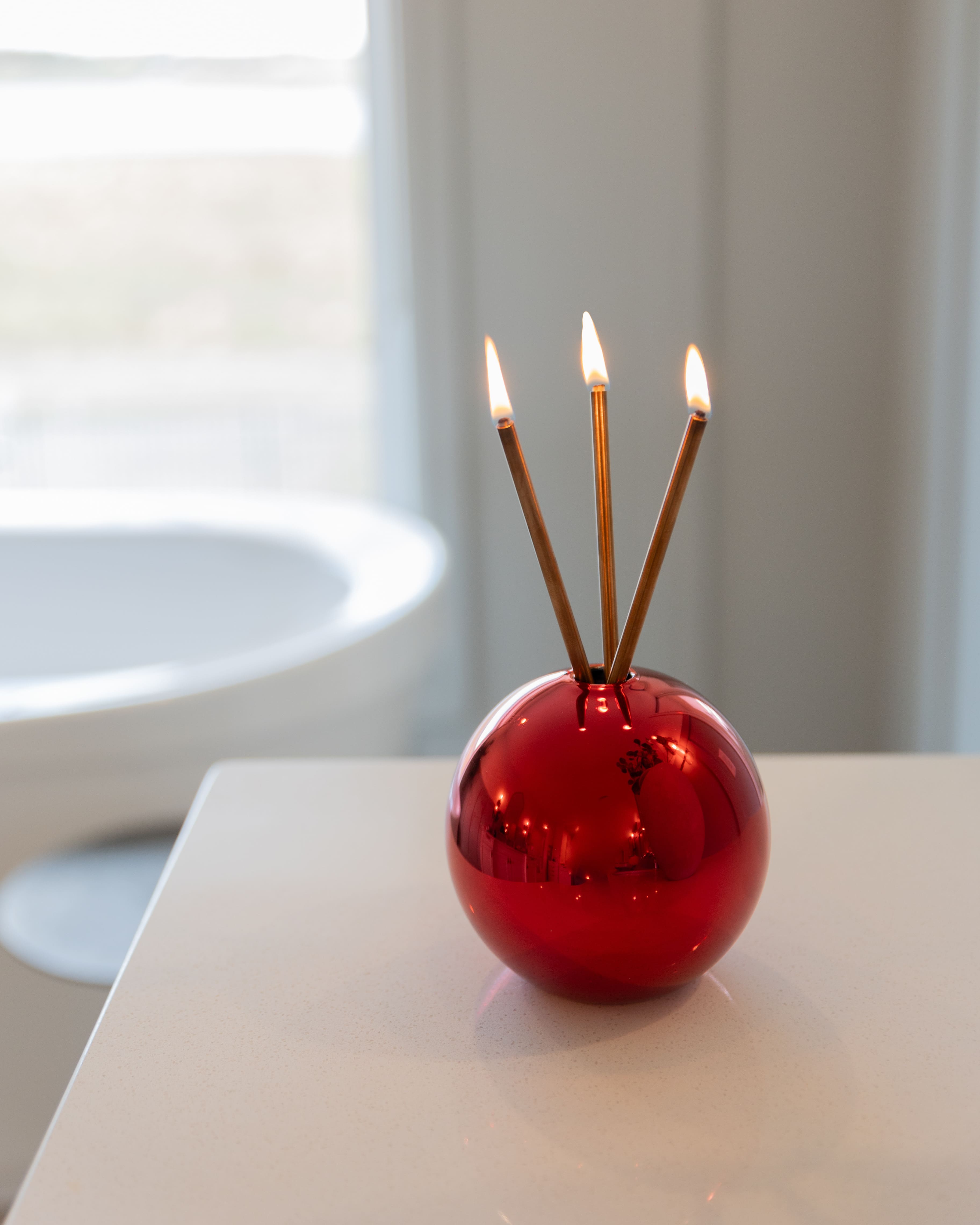 Everlasting Candle - Wholesale Candle Holder - Neva Vase, Red Metallic [Case of 6]5