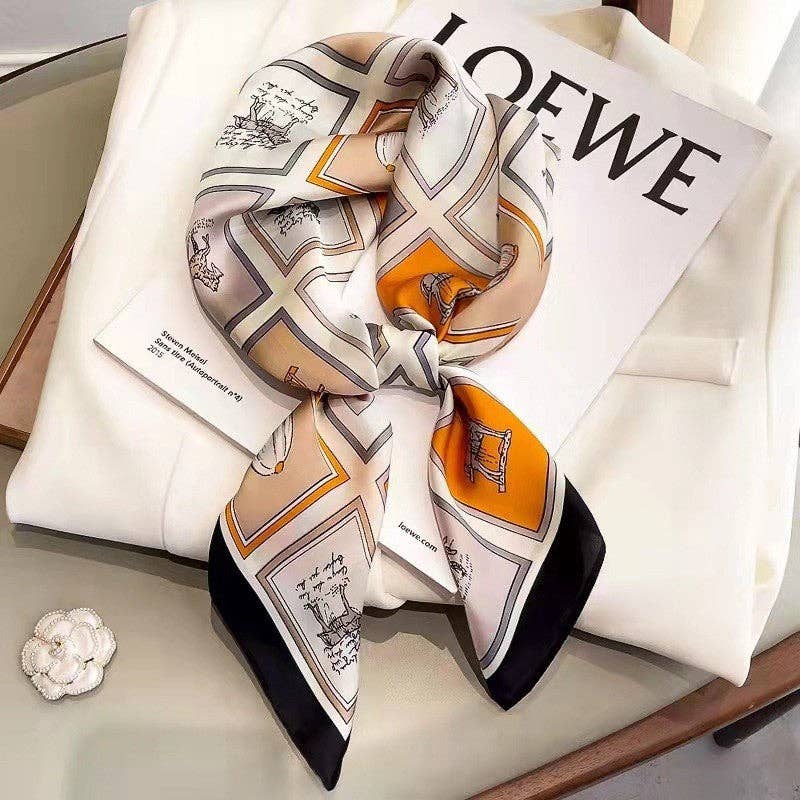 Marayn - Wholesale Scarf – Women's - Retro Chic 70cm Silk Scarf for Timeless Style22