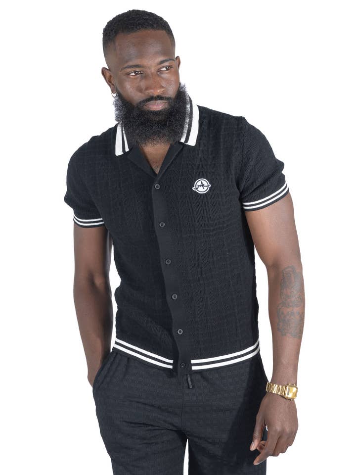 Camicia Button Down M423 Pescara - Nera per la vendita all'ingrosso da parte di Makobi