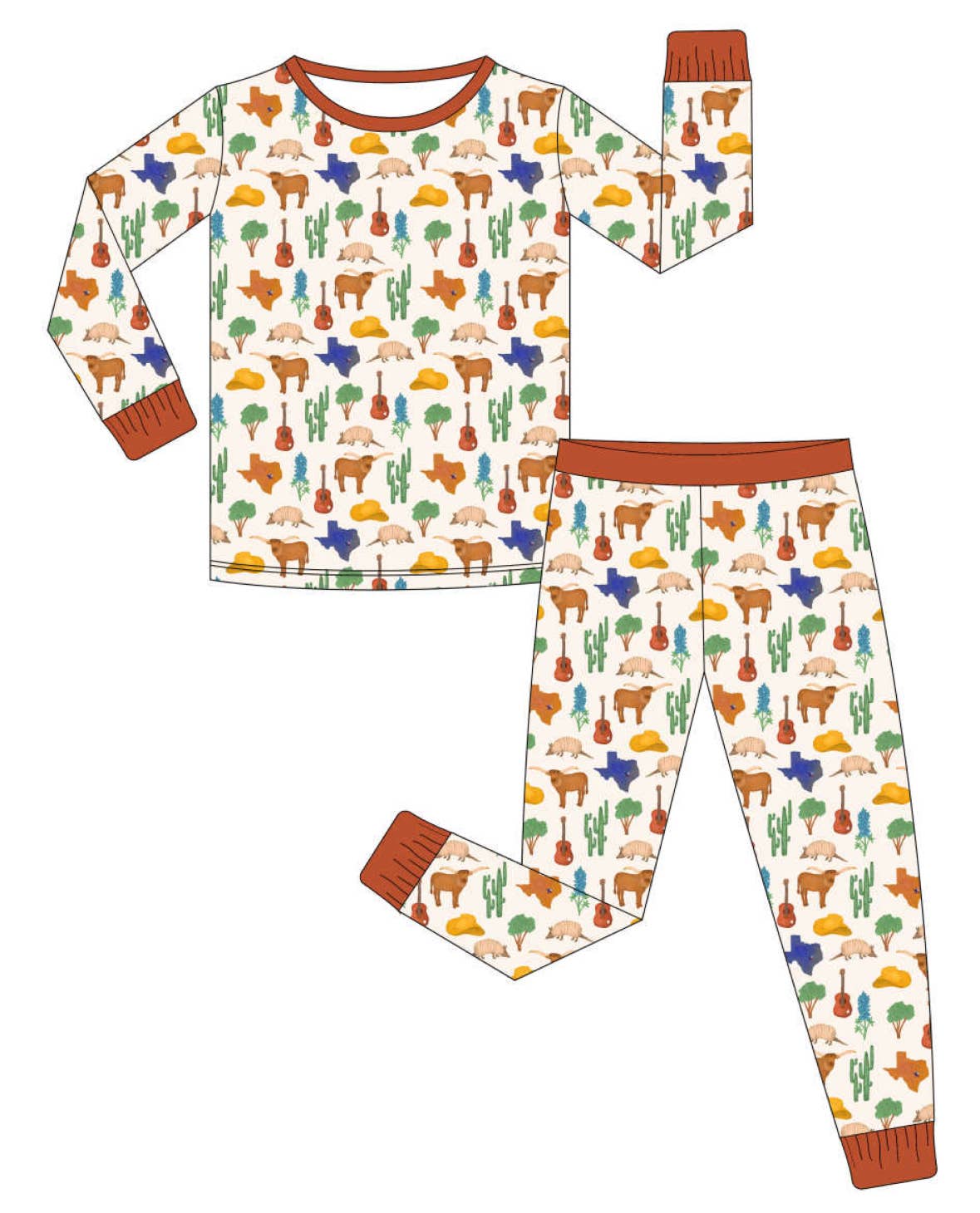 With Love, From Collection – wholesale Sleepsuit – Baby – TEXAS State Bamboo Pajamas1