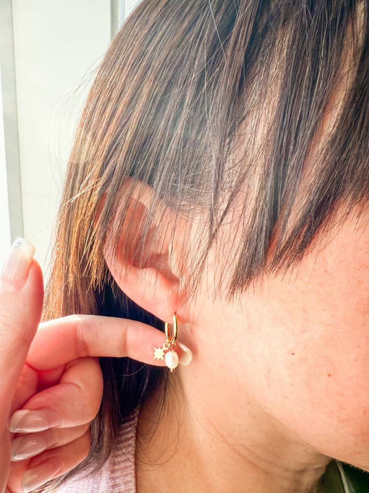 Pearl Star SS Earring for wholesale by Sonqo