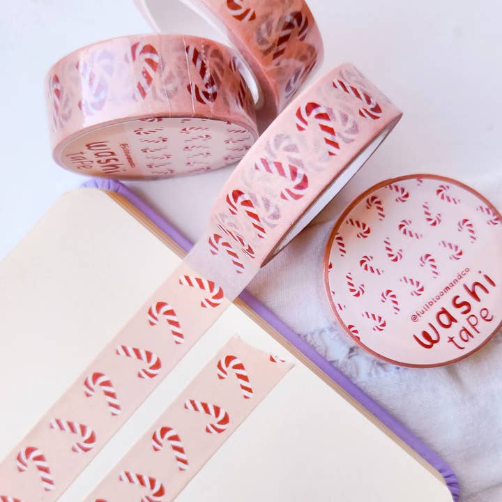 Full Bloom and Co. – Fita Washi por atacado – Fita Washi Natalina com Bengalas Doces5