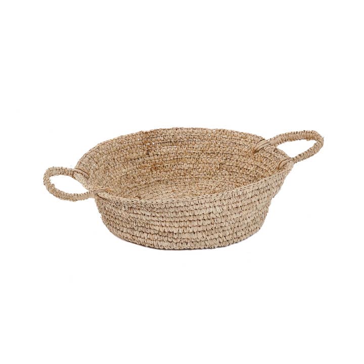 Bazar Bizar Living - Wholesale Decorative Tray - The Raffia Basket Trays - Natural - M