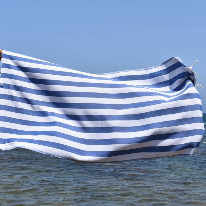 Fouta Tunisia - Vendita all'ingrosso Telo mare - Fouta Alaska con righe verticali eleganti15