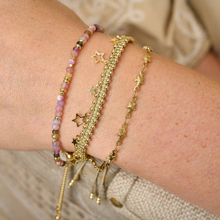 Set di Bracciali Impilabili Damas Tormalina & Oro con Stella per la vendita all'ingrosso da parte di Boho Betty