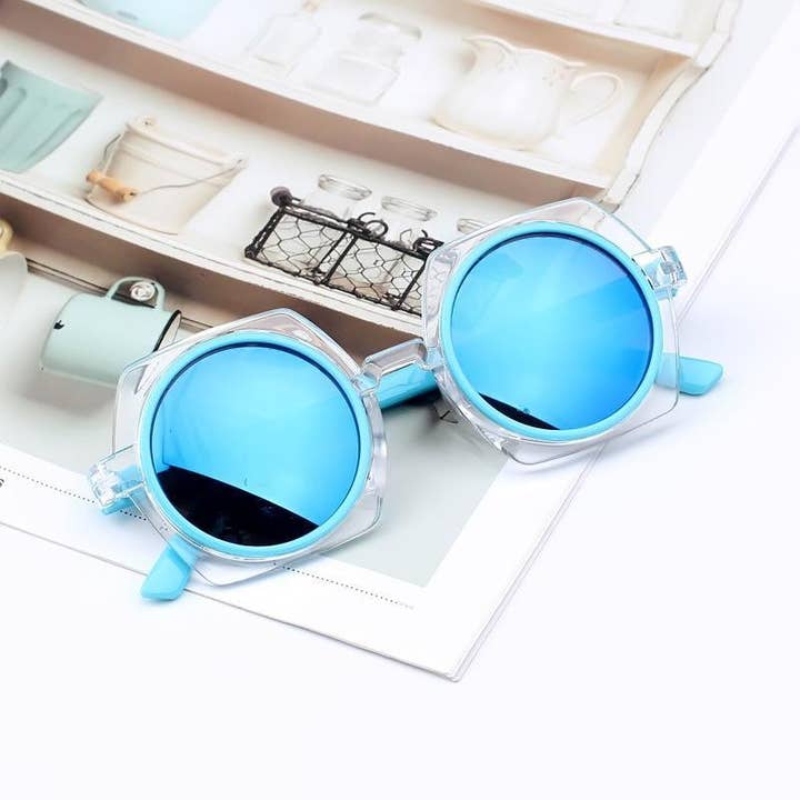 KiddieKickz - Vente Lunettes de soleil – enfant - Lunettes de soleil pour enfants Nouvelle couleur réfléchissante transparente3