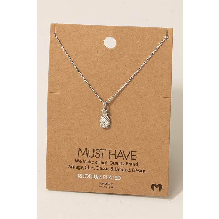 Fame Accessories – Großhandel Kette mit Anhänger/Charm – Gold getauchte Ananas Anhänger Halskette