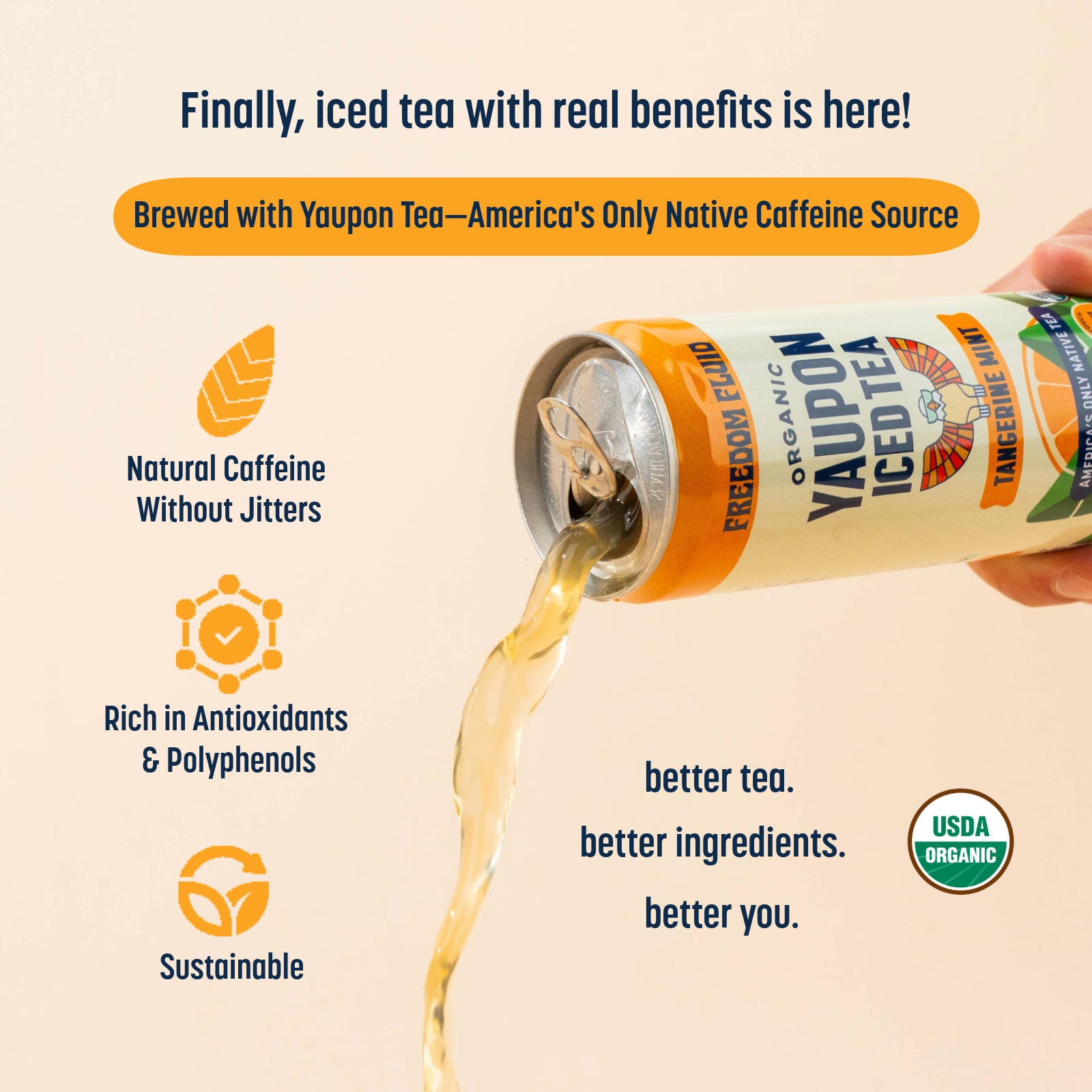 Freedom Fluid – Engroshandel Iste – Tangerine Mint, Økologisk Yaupon Iste3