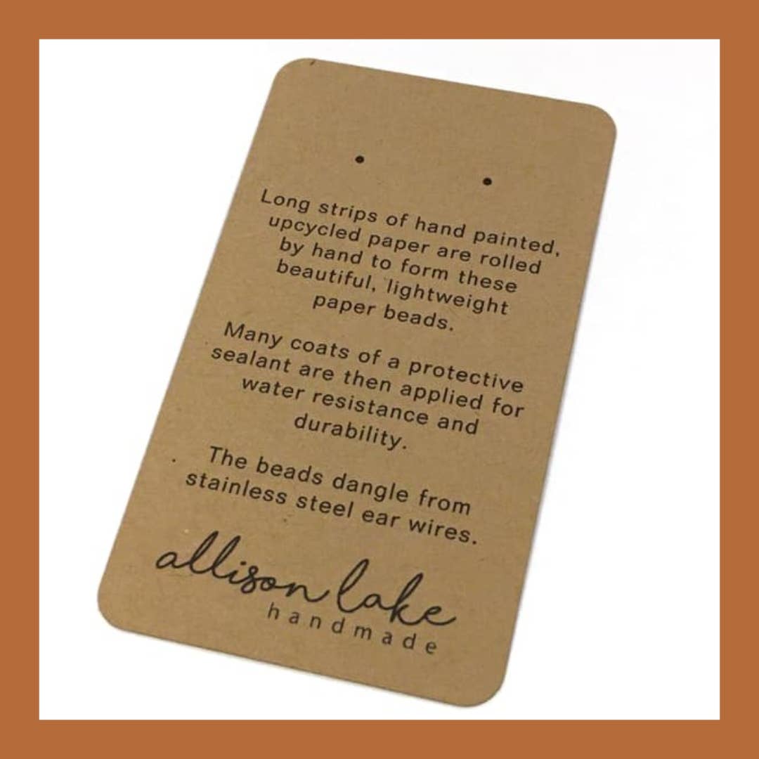 Allison Lake Handmade - Wholesale Dangle Earrings - Abstract Eco-Friendly Painted Paper Bead Earrings | Starter5