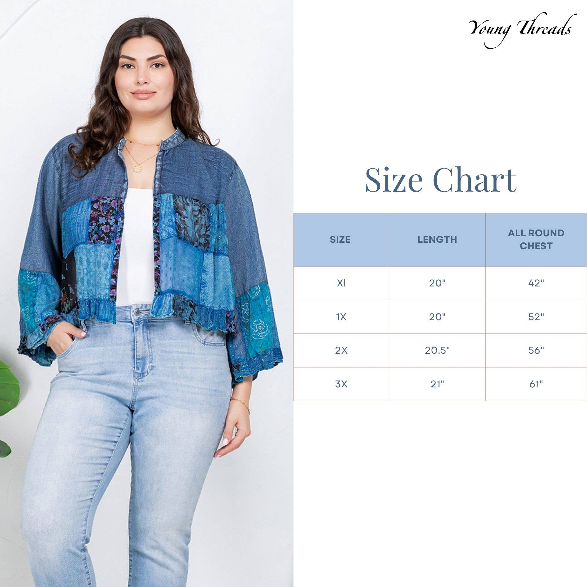 Young Threads - Wholesale Kimono - Women's - Boho Kimono Shrug with Bell Sleeves - New18