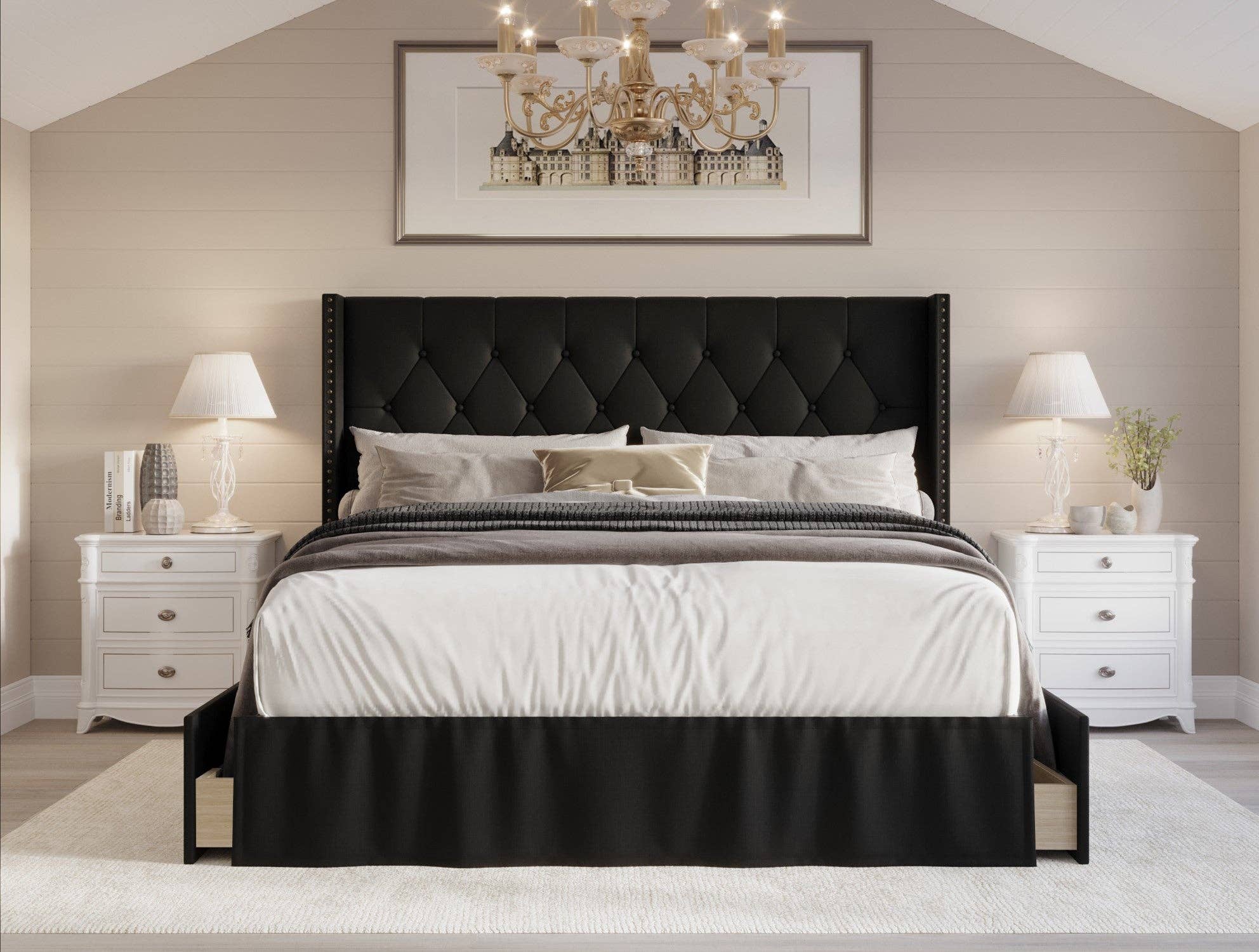 Home Design - Wholesale Bed - Home Design Andrea Upholstered Storage Panel Bed Frame5