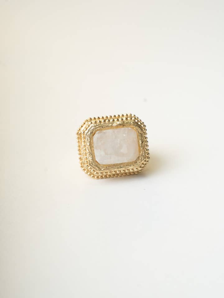 Rumiya Moostone Ring for wholesale by Boho Gal Jewelry