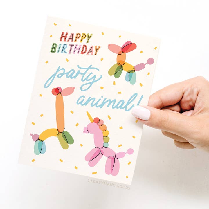 Easyhand Goods – formerly Onderkast - Wholesale Birthday Card - Happy Birthday Party Animal Balloons Greeting Card2