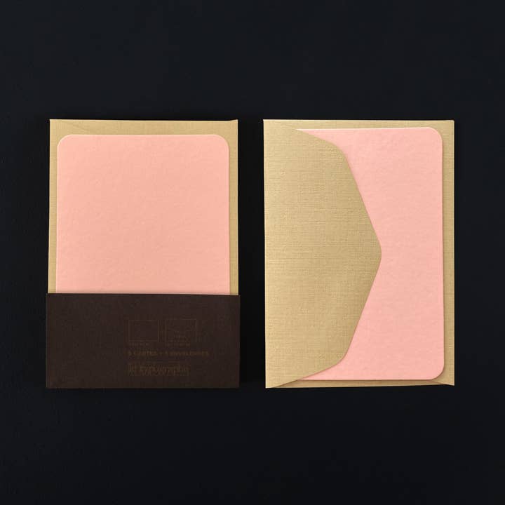 Packung mit 5 Mini-Karten und 5 Mini-Env — Camélia and Bamboo für den Großhandel von le typographe