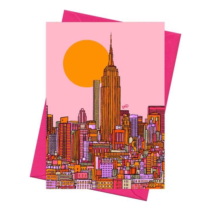 Freya Niamh – Cartão de saudação diária por atacado – Cartão de saudação New York, Cartão A6 em branco