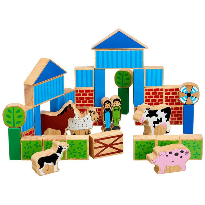Farm Building Blocks - Handmade fair trade kids wooden toy for wholesale by Lanka Kade (UK) Ltd