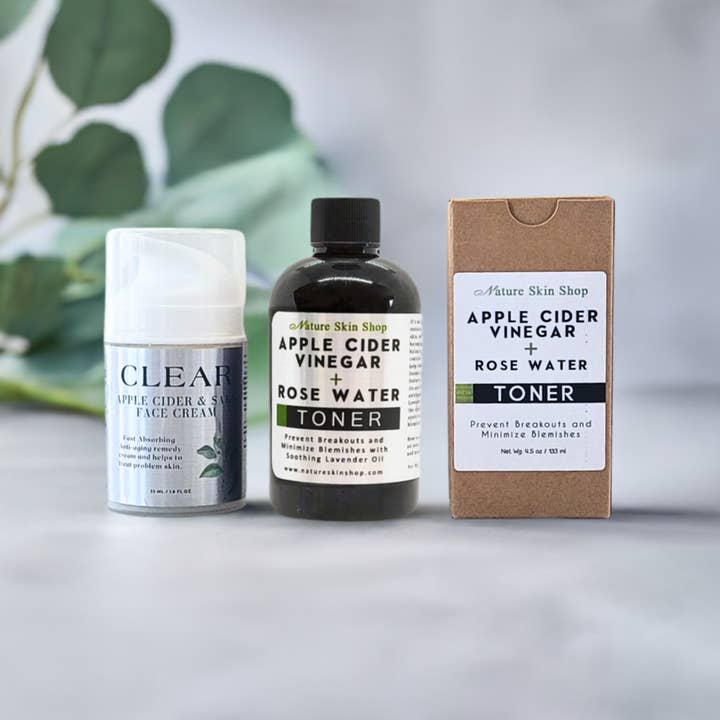 Nature Skin Shop LLC – wholesale Ansiktstoner – Äppelcidervinäger+Rosvatten Toner - Förhindra utbrott