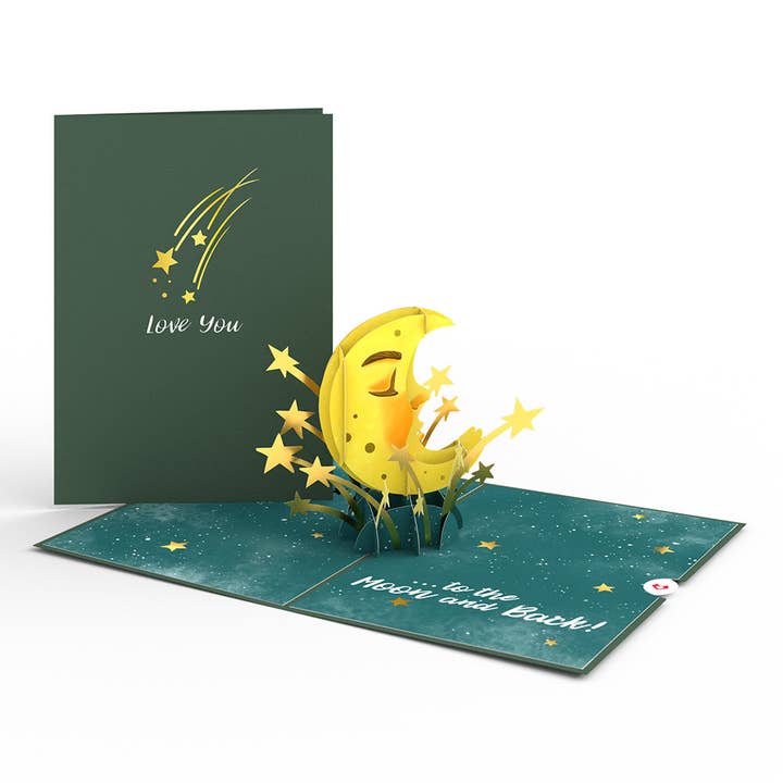 Lovepop Cards - Wholesale Love Card - Love You to the Moon and Back 5''x7'' Card, Pop-Up Cards