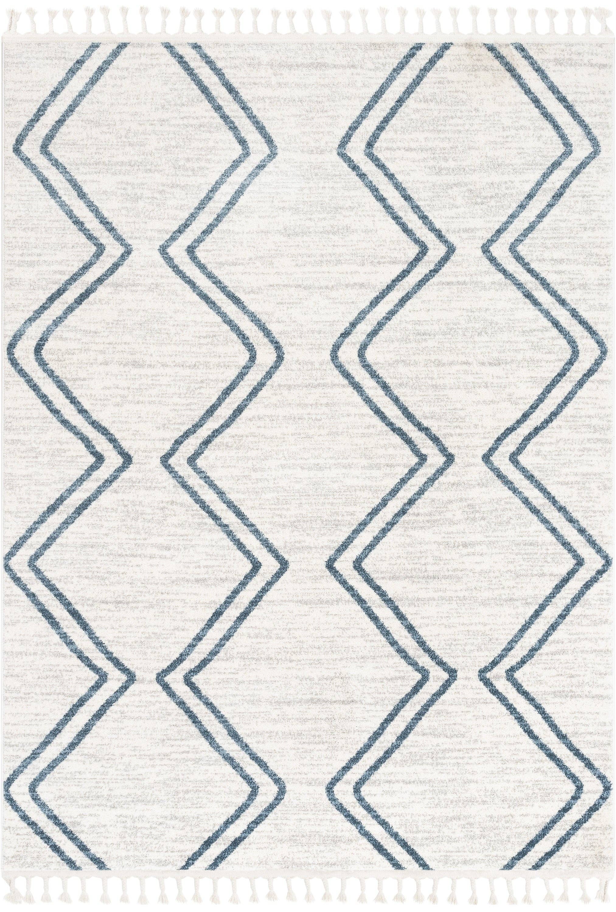 Well Woven – Großhandel Teppichvorleger – Kind & Baby – Reeve Moderner Zick-Zack-Zick-Zack-Kinderteppich in Elfenbeinfarben1