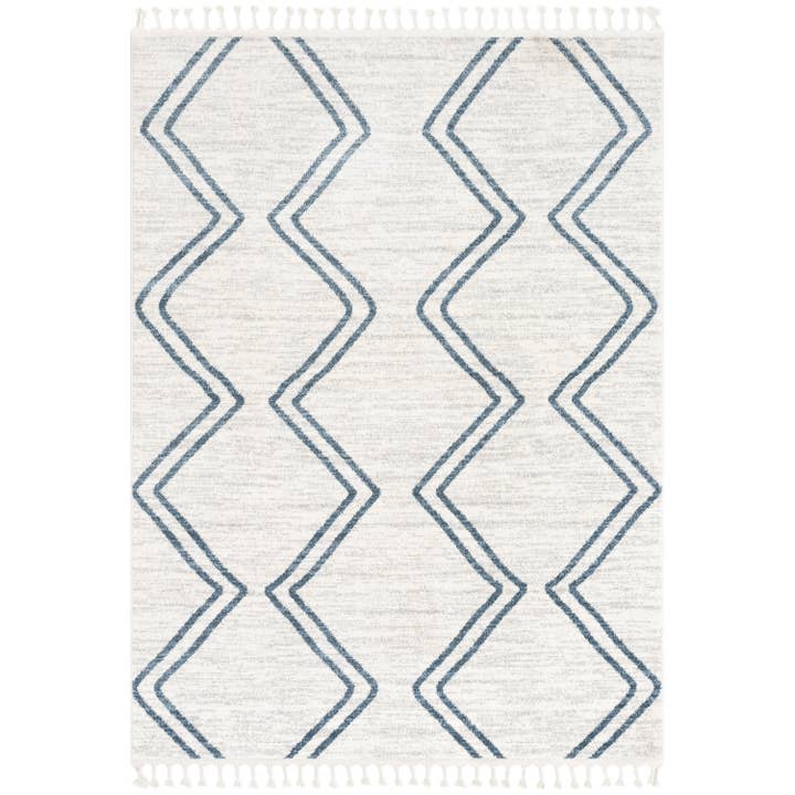 Well Woven – Großhandel Teppichvorleger – Kind & Baby – Reeve Moderner Zick-Zack-Zick-Zack-Kinderteppich in Elfenbeinfarben1