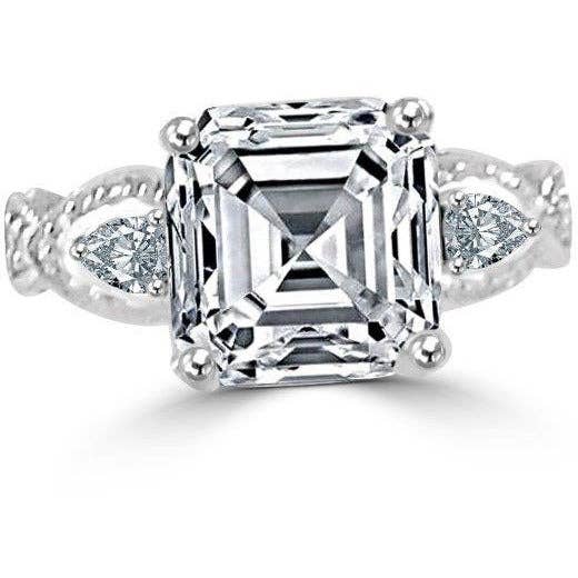 5CT Asscher cut Diamond Veneer Cubic zirconia Ring. 635R7157 for wholesale by Diamond Veneer Travel Jewelry