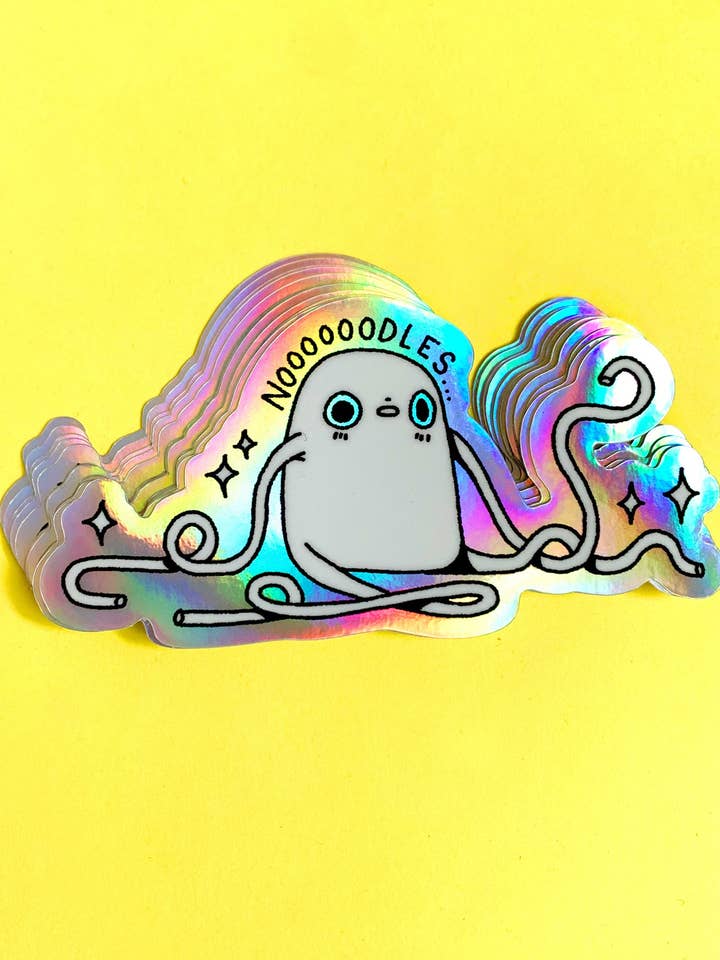 Noodles - Holographic Vinyl Sticker for wholesale by Hannakin