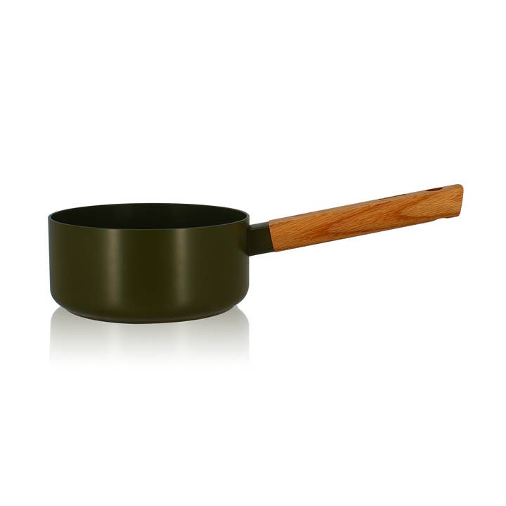 16cm khaki aluminum ector casserole with wooden handle for wholesale by Ogo living
