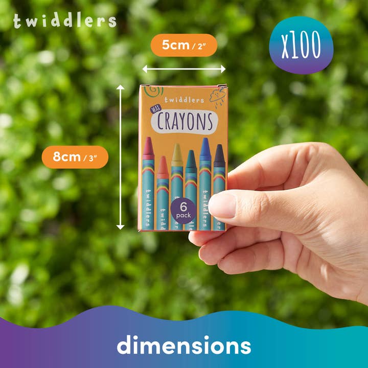 The Twiddlers – wholesale Kritor – 100 lådor med vaxkritor för barn, 6 kritor per låda, 600 till