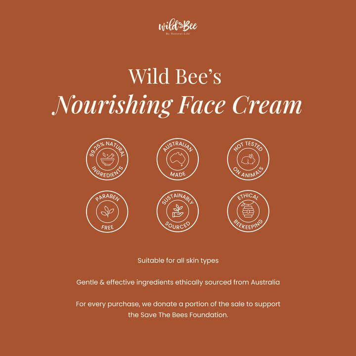 Wild Bee skincare - Vente Crème hydratante pour le visage - Crème nourrissante pour le visage5