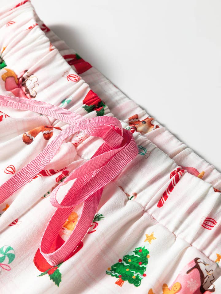 White Christmas Spirits Shirt Style 2pcs Short Pajama Set for wholesale on Faire6