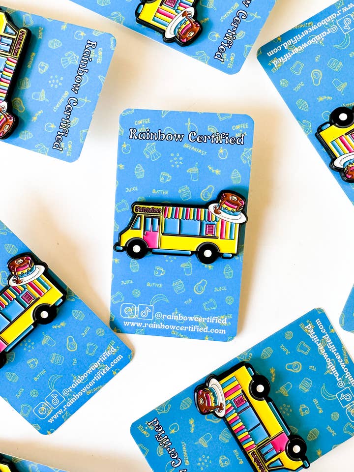 Pansexual Pancake Food Truck Enamel Pin for wholesale by Rainbow Certified