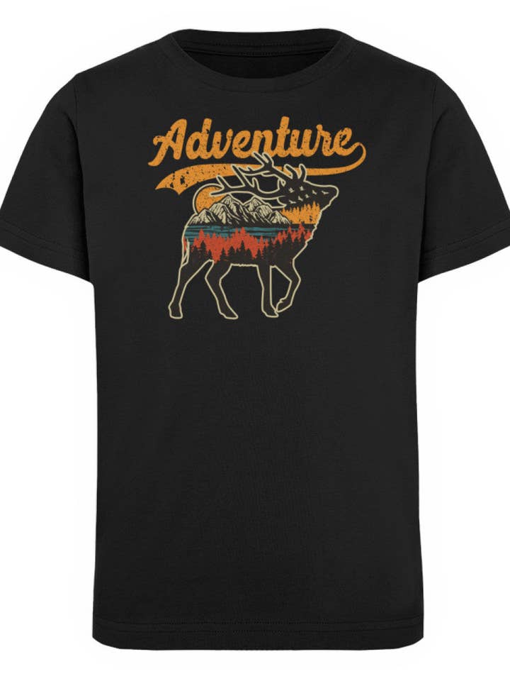 T-shirt bio Adventure Deer pour enfants pour la vente par Uwaldu