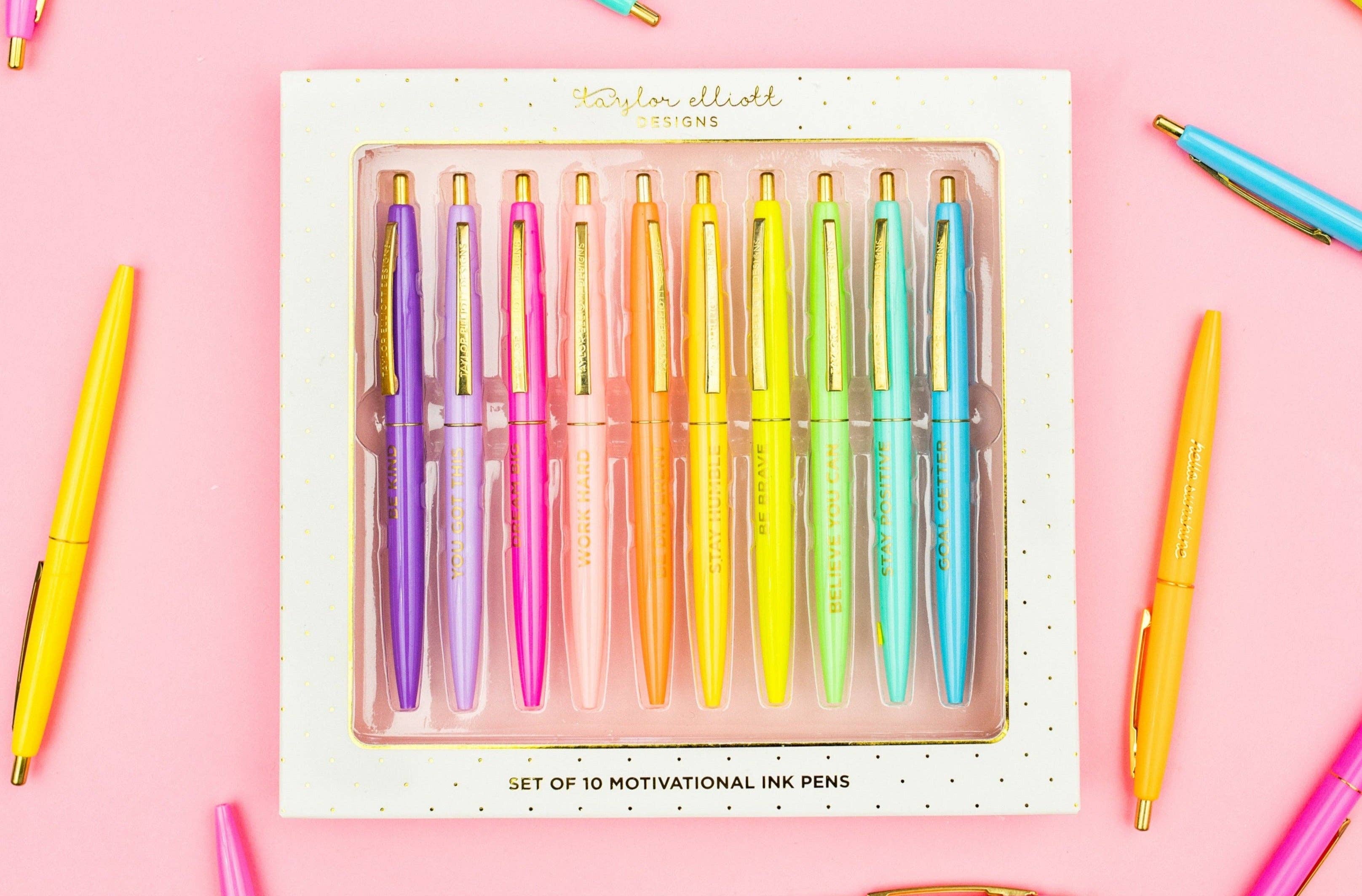 Taylor Elliott Designs - Wholesale Pen - Pen Set - Motivational - Asst Colors - 10 Piece Set1