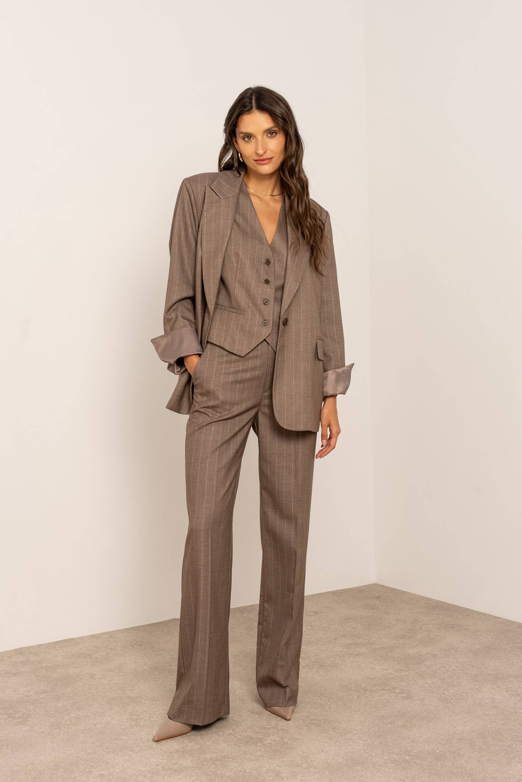 Attentif Paris - Wholesale Blazer - Women's - Oversized pinstripe blazer35
