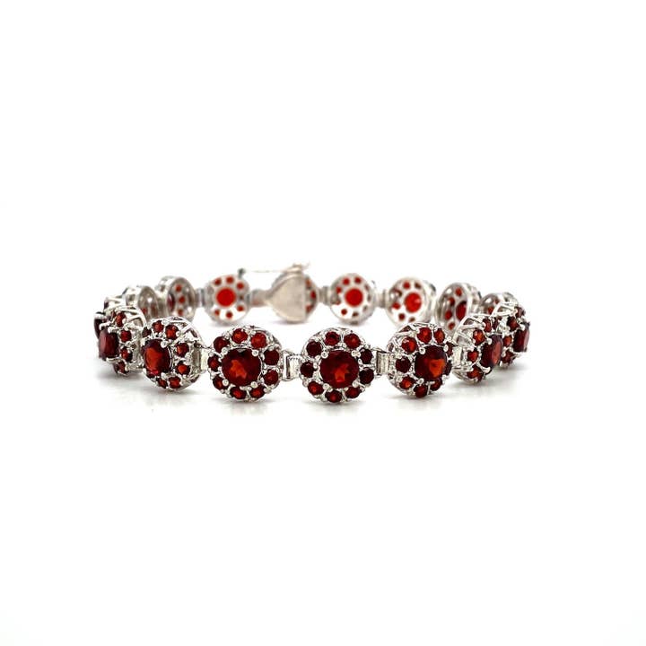 Bracelet grenat en argent sterling .925 - KSD 4500 pour la vente par Kotawala Jewels