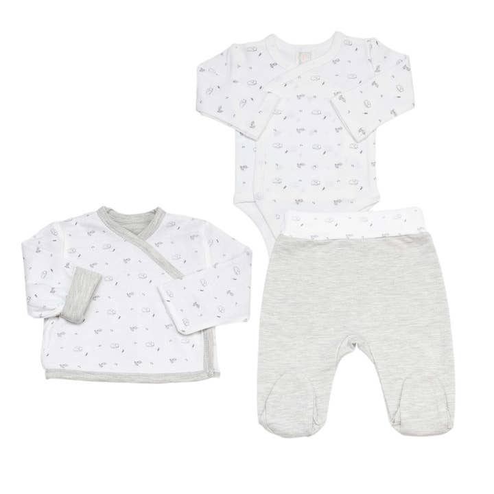 Trois kilos Sept - Wholesale Clothing Set - Baby - 3-piece birth kit - Heather gray4