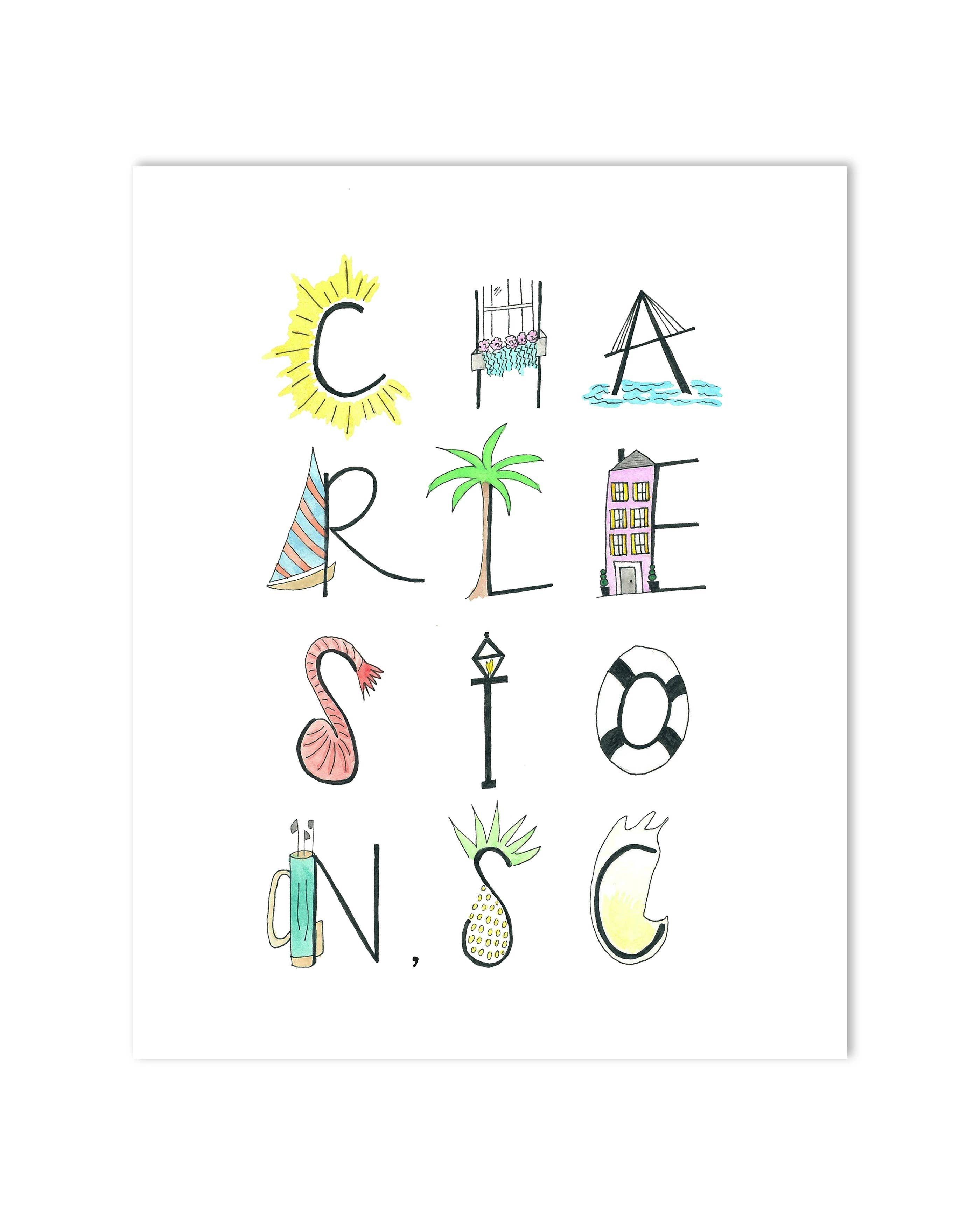 Island Haus Co - Wholesale Art Print - Charleston Letters Print0