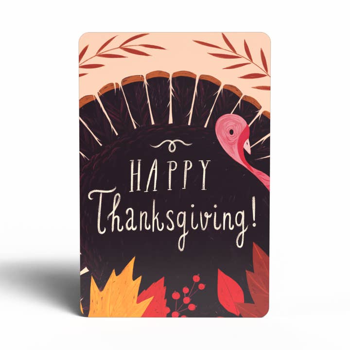 Postal de madera sostenible de feliz Día de Acción de Gracias, tarjeta de otoño para venta al por mayor de Lifeforce Glass, Inc.