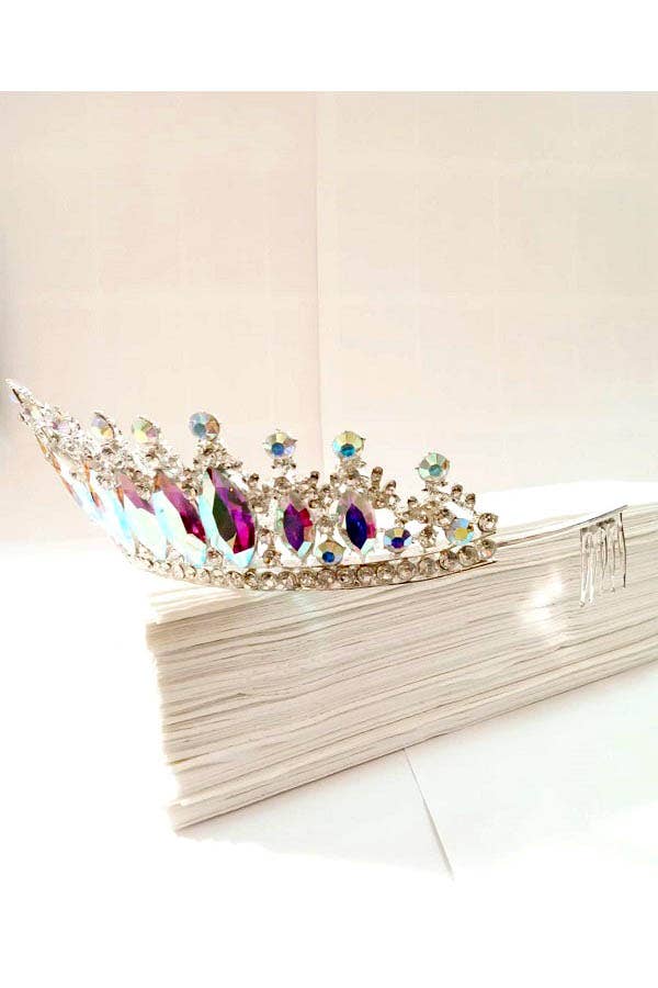 Chicas - Wholesale Tiara - Women's - One Size Fits All Metal Tiara With Jewels HT912-26