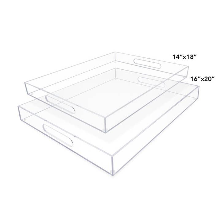 Isaac Jacobs Clear Acrylic Serving Tray with Cutout Handles for wholesale on Faire15