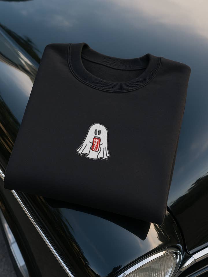 Halloween-spöktryck, broderad huvtröja eller sweatshirt, långärmad, unisex, vuxen för wholesale av Unmatched