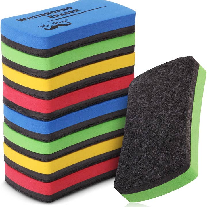 Effaceurs magnétiques pour tableau blanc - Lot de 8 couleurs assorties pour la vente par Mr. Pen