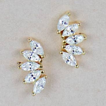 Arc CZ Gold Stud örhängen för wholesale av Quill Fine Jewelry & Lifestyle