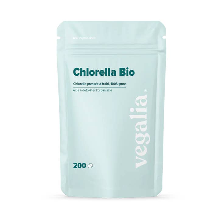 Organic chlorella tablets (200cp) for wholesale by Vegalia